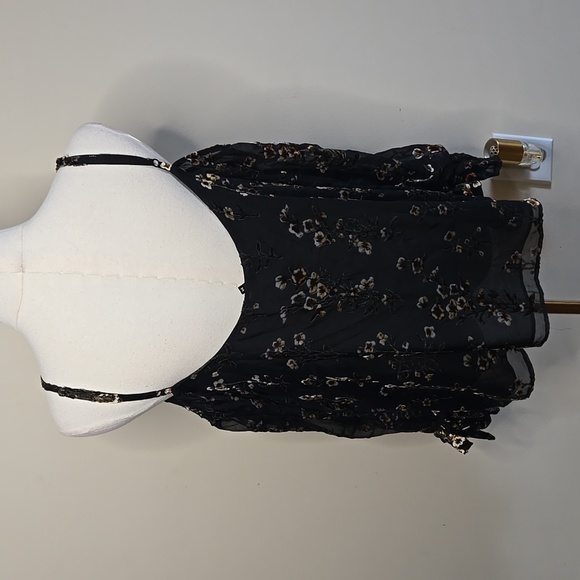 Black Floral Velvet Whimsigoth Camisole LoveSam Romantic Goth Dark Feminine Boho - Picture 5 of 9